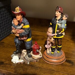 VTG Red Hats Of Courage Firefighter Figurines